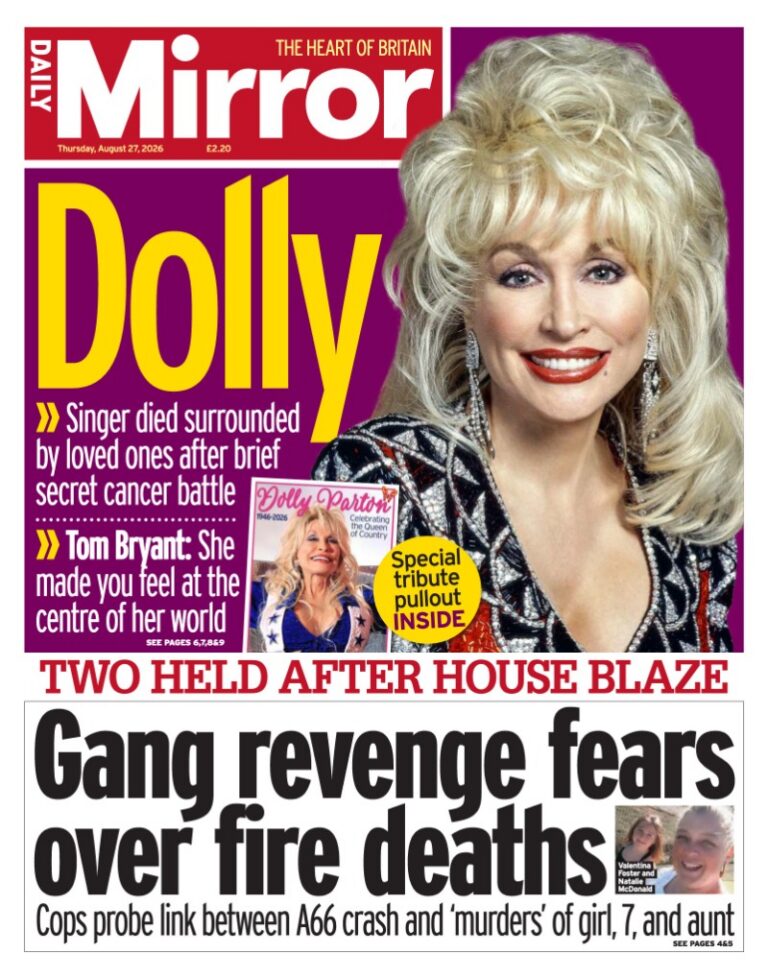 Daily Mirror front page