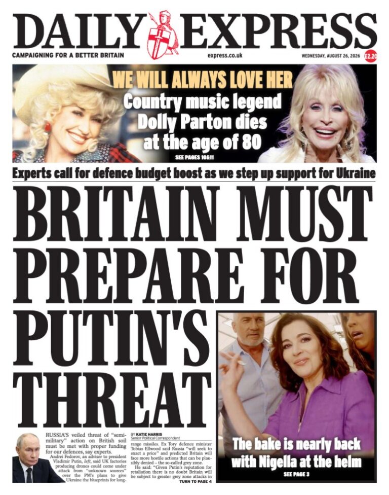 Daily Express front page