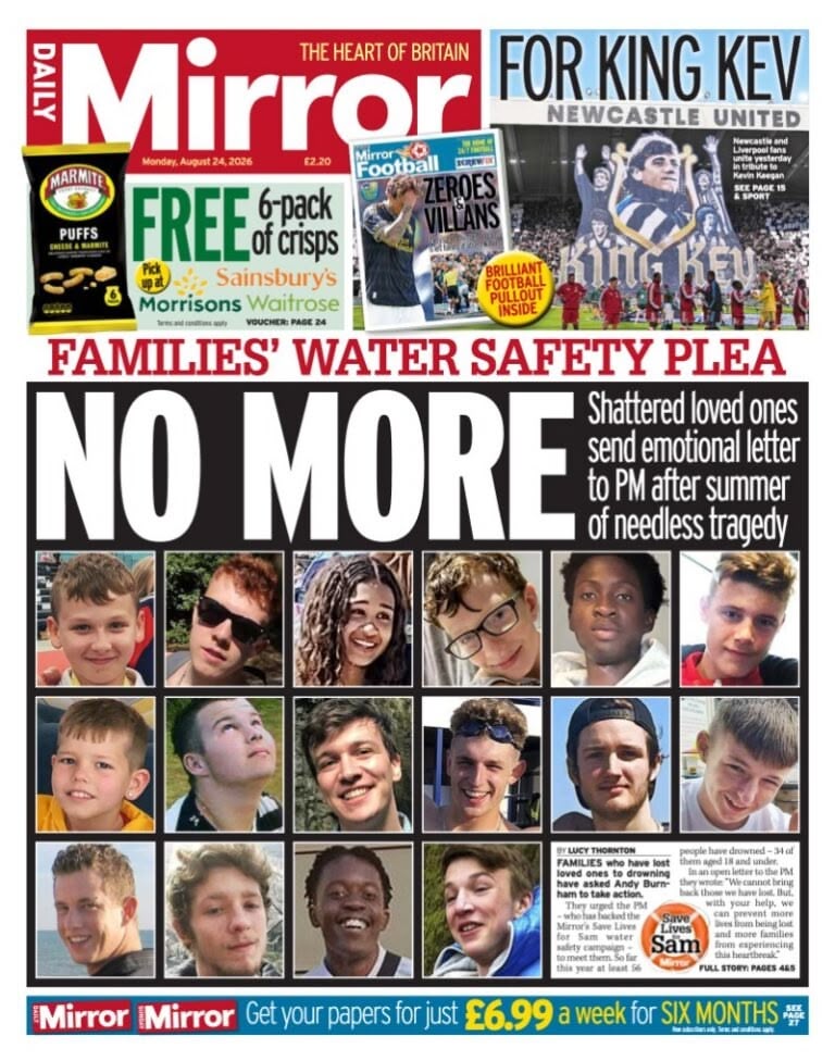 Daily Mirror front page