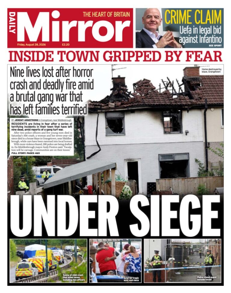 Daily Mirror front page