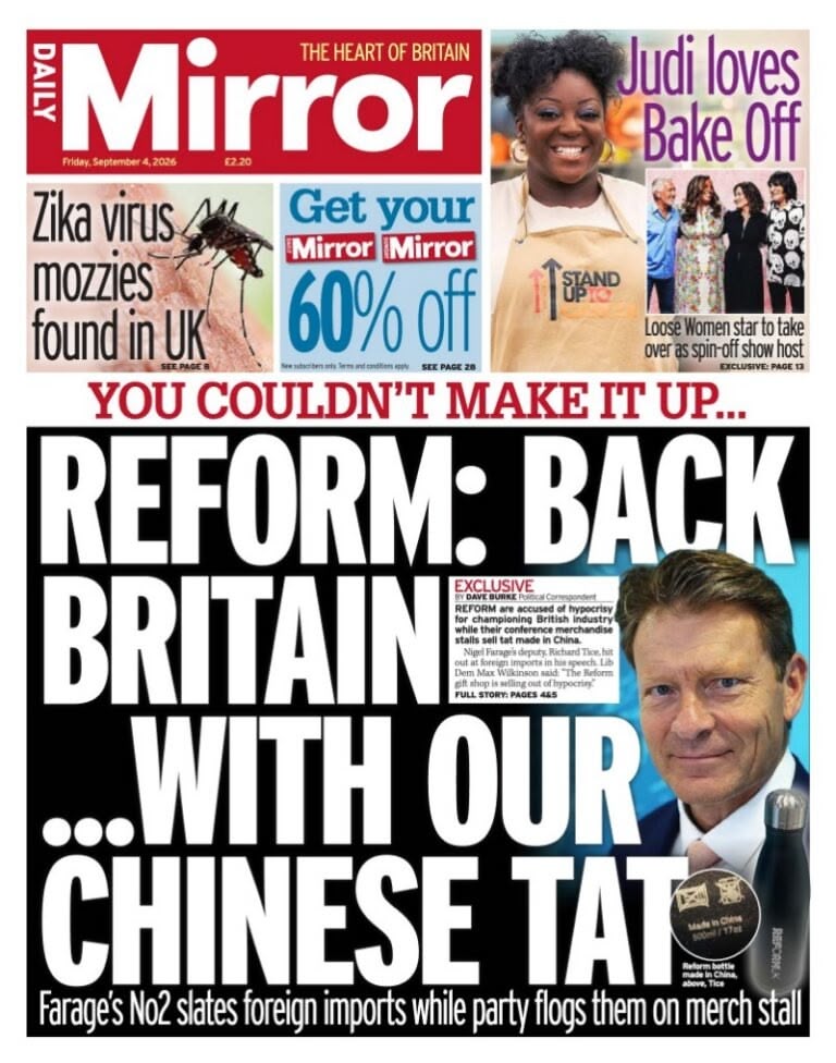 Daily Mirror front page