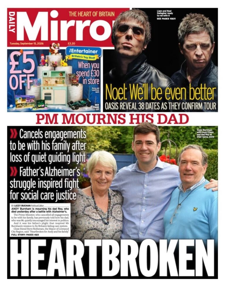 Daily Mirror front page