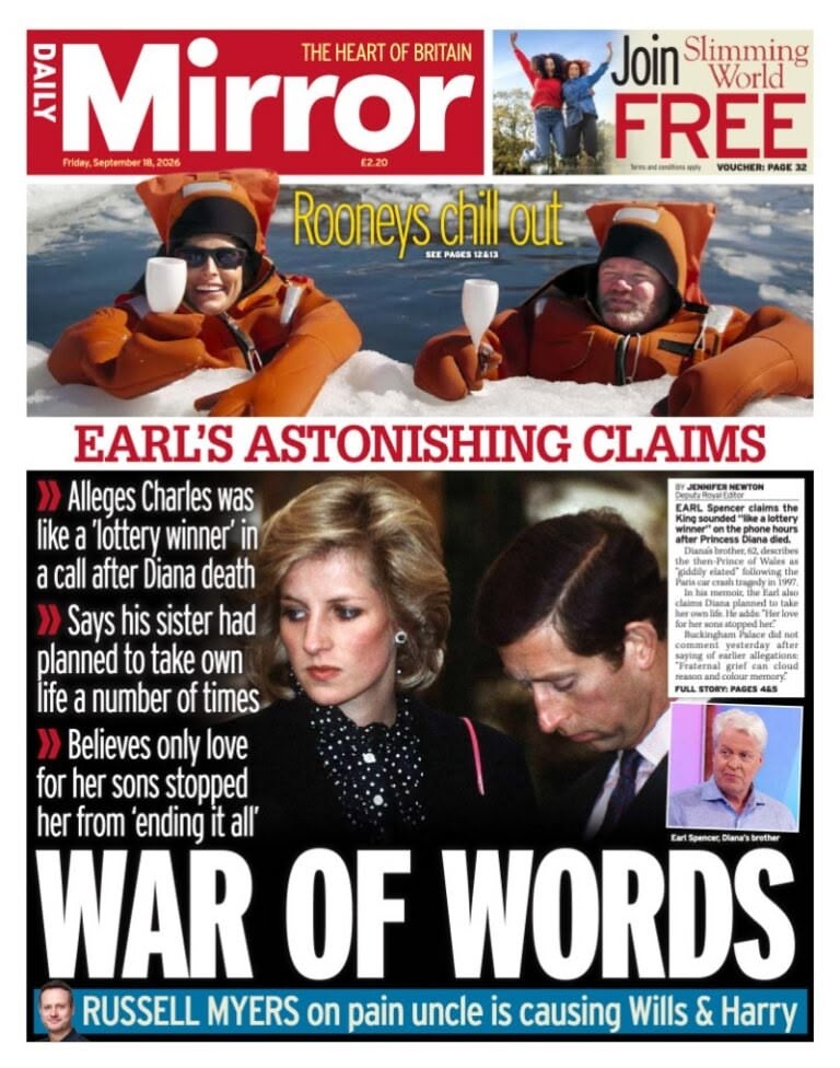 Daily Mirror front page