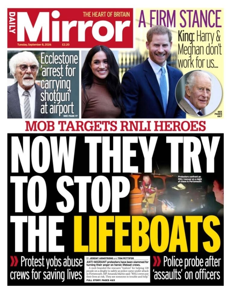 Daily Mirror front page