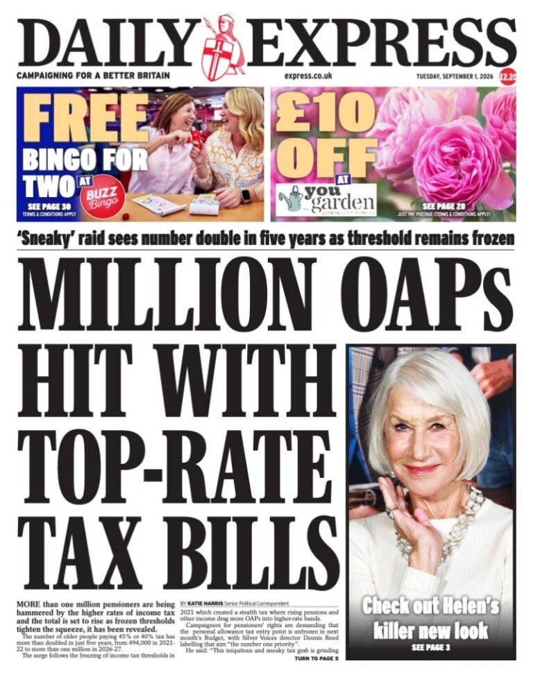 Daily Express front page
