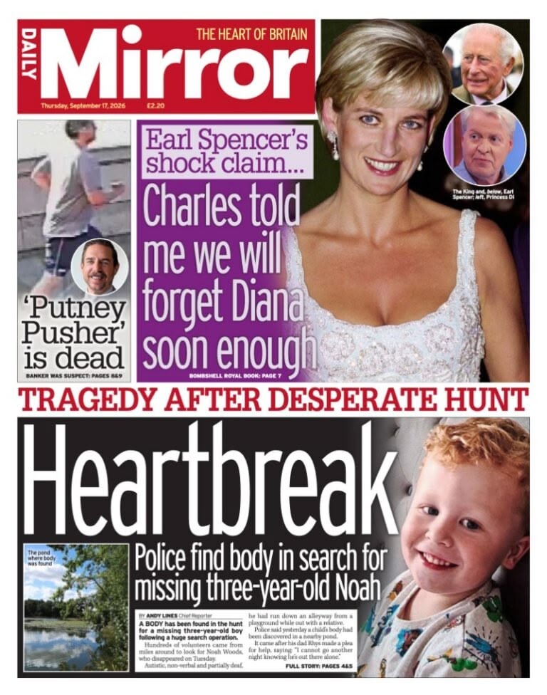 Daily Mirror front page