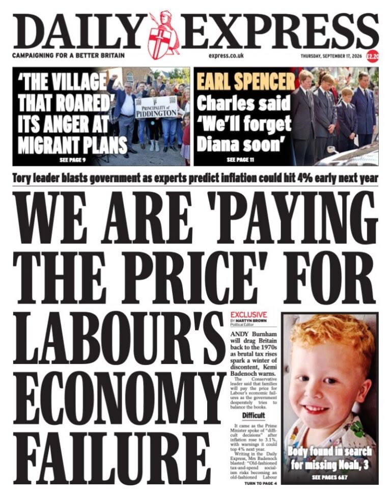 Daily Express front page
