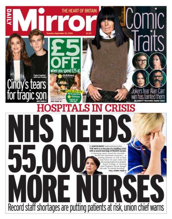 Daily Mirror front page