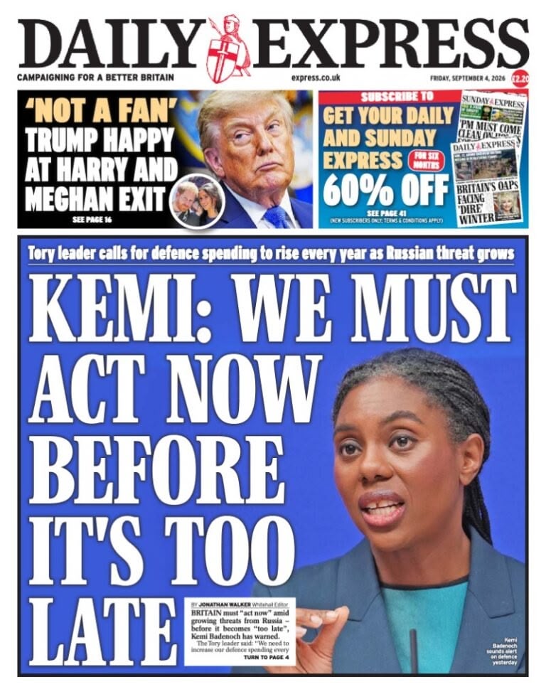 Daily Express front page