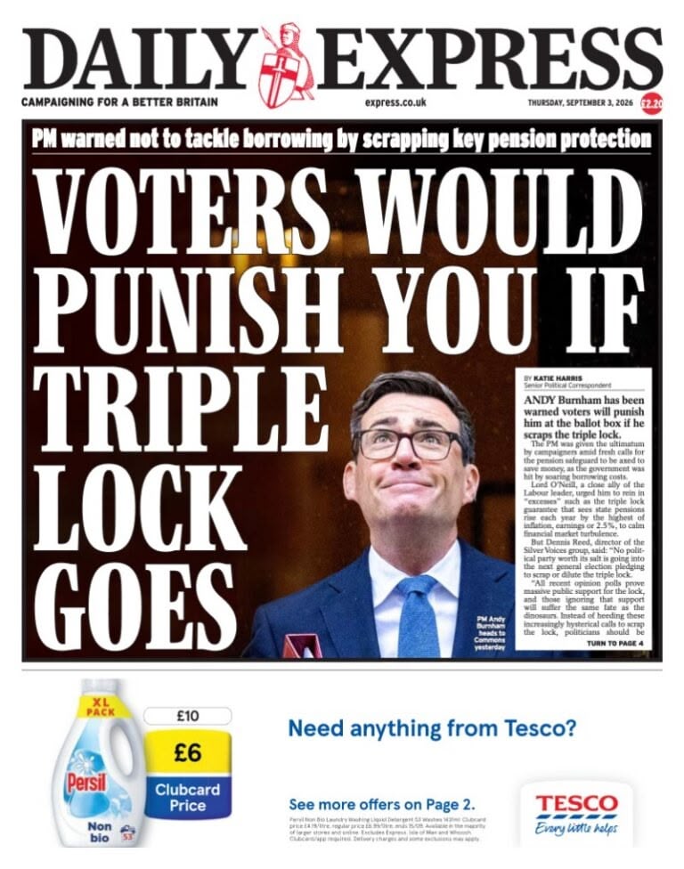 Daily Express front page